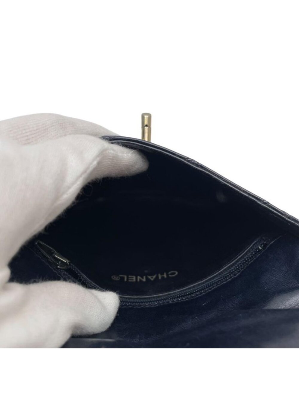 Chanel Bicolor Quilted Lambskin Waist Belt Bag Navy - Picture 8 of 10